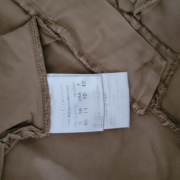 Luisa Cerano | tan denim cropped pants | size 10 - Picture 7 of 7